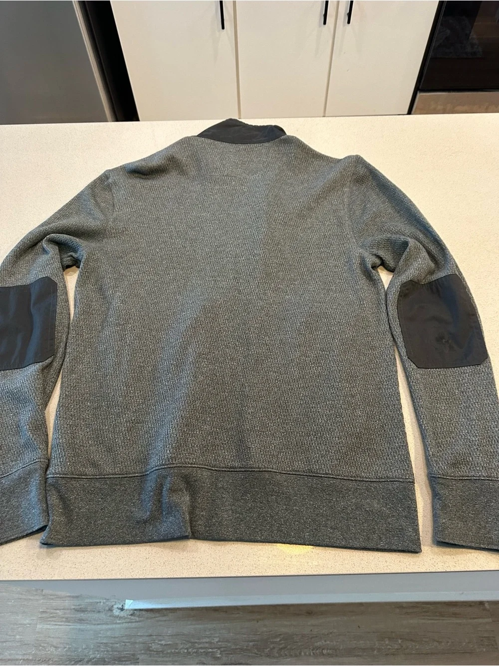 Banana Republic Gray Men’s Zip-Up Sweater with Black Trim
